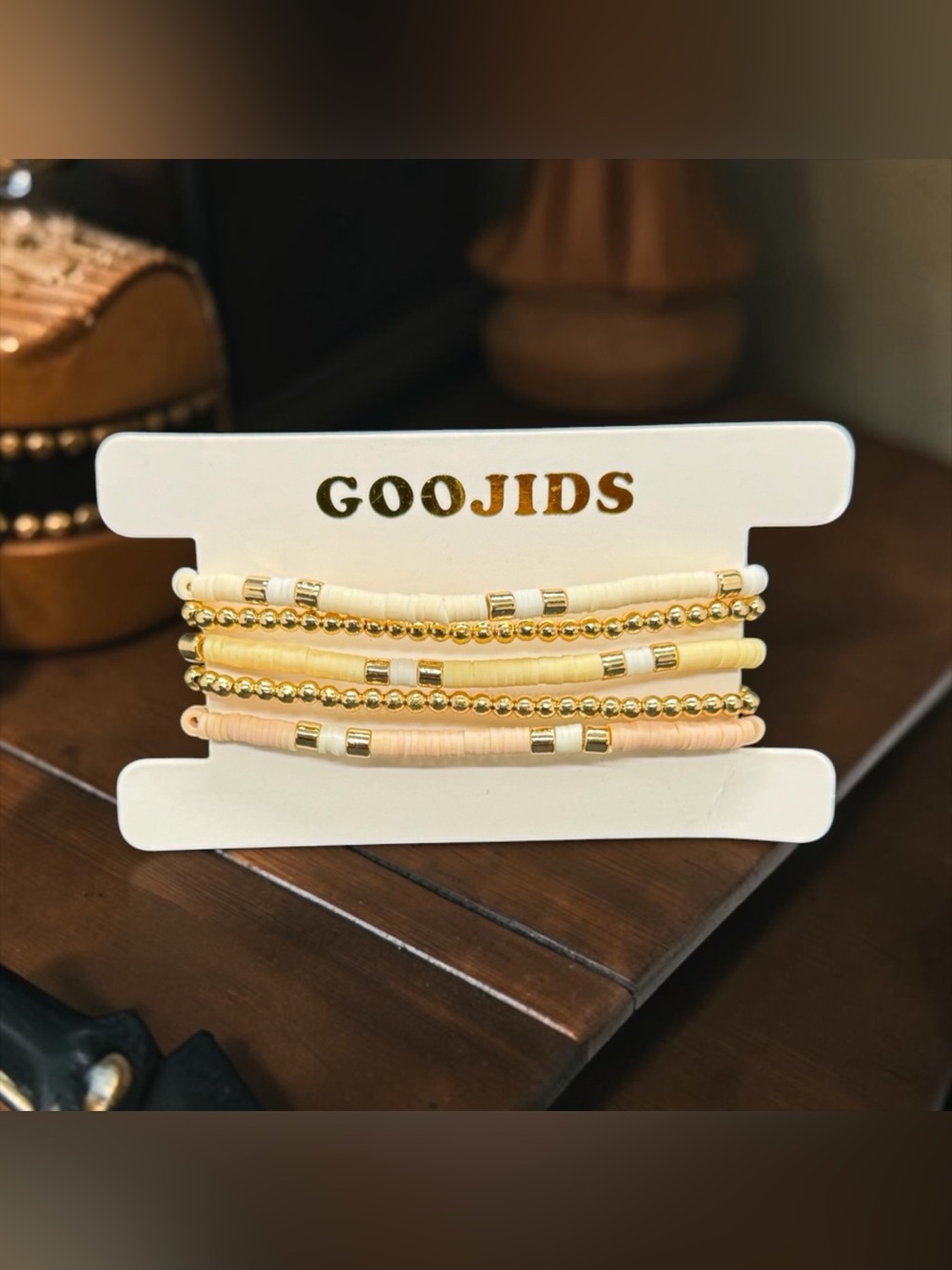 💛GOOJIDS💛Surfer Heishi Clay Bead Bracelet Stack of 5/NIP